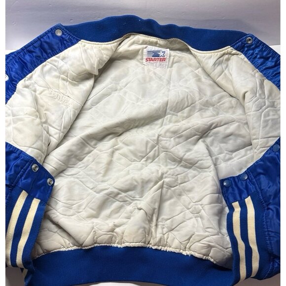 Vintage‎ (80s/90s) STARTER Blue Satin Jacket (Large) Made in USA - Picture 9 of 11